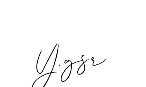 How to make Y.gsr name signature. Use Allison_Script style for creating short signs online. This is the latest handwritten sign. Y.gsr signature style 2 images and pictures png