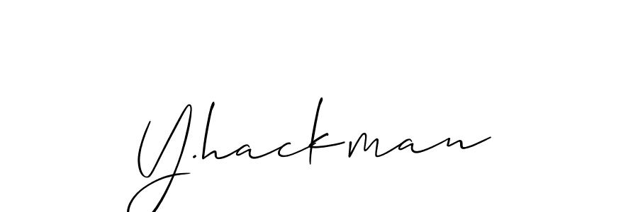 Make a beautiful signature design for name Y.hackman. With this signature (Allison_Script) style, you can create a handwritten signature for free. Y.hackman signature style 2 images and pictures png