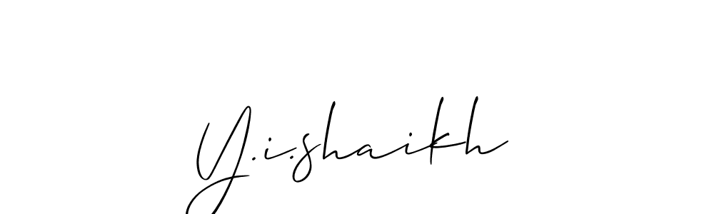 Make a beautiful signature design for name Y.i.shaikh. With this signature (Allison_Script) style, you can create a handwritten signature for free. Y.i.shaikh signature style 2 images and pictures png