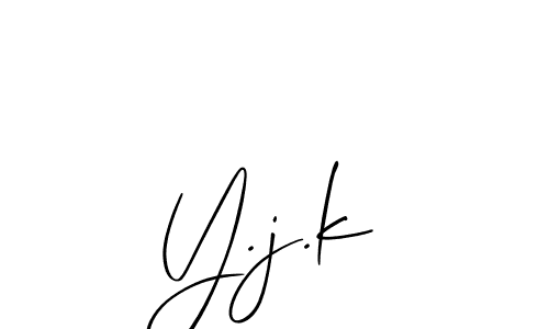 How to make Y.j.k name signature. Use Allison_Script style for creating short signs online. This is the latest handwritten sign. Y.j.k signature style 2 images and pictures png