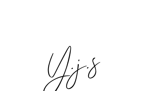 Allison_Script is a professional signature style that is perfect for those who want to add a touch of class to their signature. It is also a great choice for those who want to make their signature more unique. Get Y.j.s name to fancy signature for free. Y.j.s signature style 2 images and pictures png