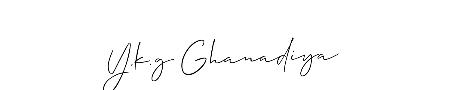 You should practise on your own different ways (Allison_Script) to write your name (Y.k.g Ghanadiya) in signature. don't let someone else do it for you. Y.k.g Ghanadiya signature style 2 images and pictures png