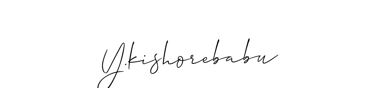 Also You can easily find your signature by using the search form. We will create Y.kishorebabu name handwritten signature images for you free of cost using Allison_Script sign style. Y.kishorebabu signature style 2 images and pictures png