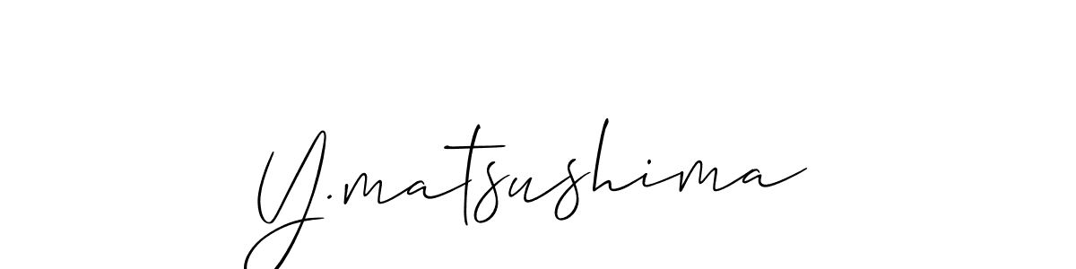 Use a signature maker to create a handwritten signature online. With this signature software, you can design (Allison_Script) your own signature for name Y.matsushima. Y.matsushima signature style 2 images and pictures png