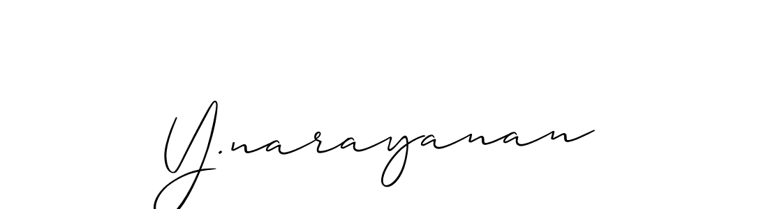 The best way (Allison_Script) to make a short signature is to pick only two or three words in your name. The name Y.narayanan include a total of six letters. For converting this name. Y.narayanan signature style 2 images and pictures png