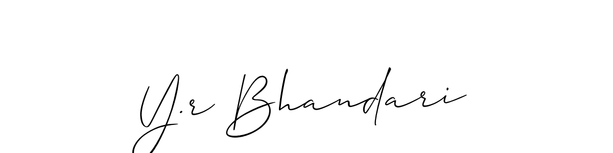 Also we have Y.r Bhandari name is the best signature style. Create professional handwritten signature collection using Allison_Script autograph style. Y.r Bhandari signature style 2 images and pictures png