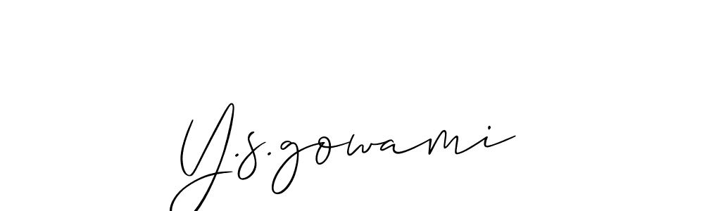 Also we have Y.s.gowami name is the best signature style. Create professional handwritten signature collection using Allison_Script autograph style. Y.s.gowami signature style 2 images and pictures png