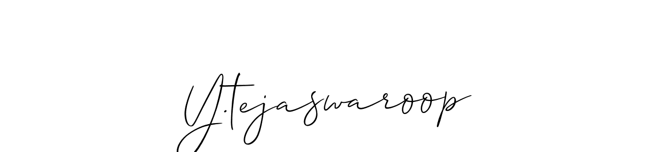 This is the best signature style for the Y.tejaswaroop name. Also you like these signature font (Allison_Script). Mix name signature. Y.tejaswaroop signature style 2 images and pictures png