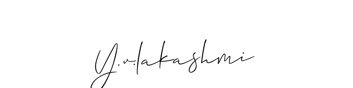 This is the best signature style for the Y.v.lakashmi name. Also you like these signature font (Allison_Script). Mix name signature. Y.v.lakashmi signature style 2 images and pictures png