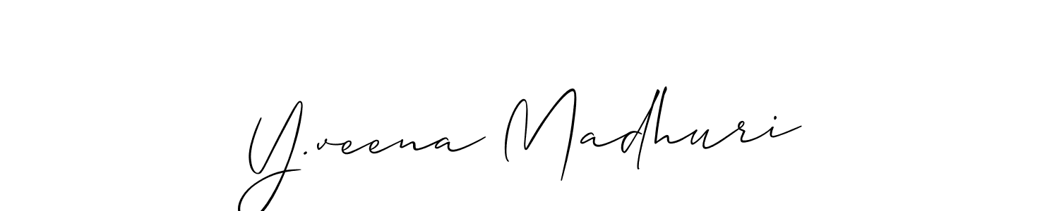 Y.veena Madhuri stylish signature style. Best Handwritten Sign (Allison_Script) for my name. Handwritten Signature Collection Ideas for my name Y.veena Madhuri. Y.veena Madhuri signature style 2 images and pictures png