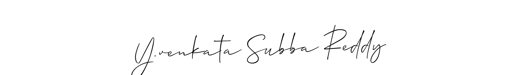 Similarly Allison_Script is the best handwritten signature design. Signature creator online .You can use it as an online autograph creator for name Y.venkata Subba Reddy. Y.venkata Subba Reddy signature style 2 images and pictures png