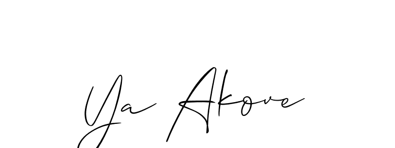 Allison_Script is a professional signature style that is perfect for those who want to add a touch of class to their signature. It is also a great choice for those who want to make their signature more unique. Get Ya Akove name to fancy signature for free. Ya Akove signature style 2 images and pictures png