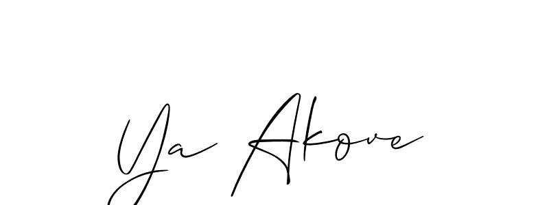 Create a beautiful signature design for name Ya Akove. With this signature (Allison_Script) fonts, you can make a handwritten signature for free. Ya Akove signature style 2 images and pictures png