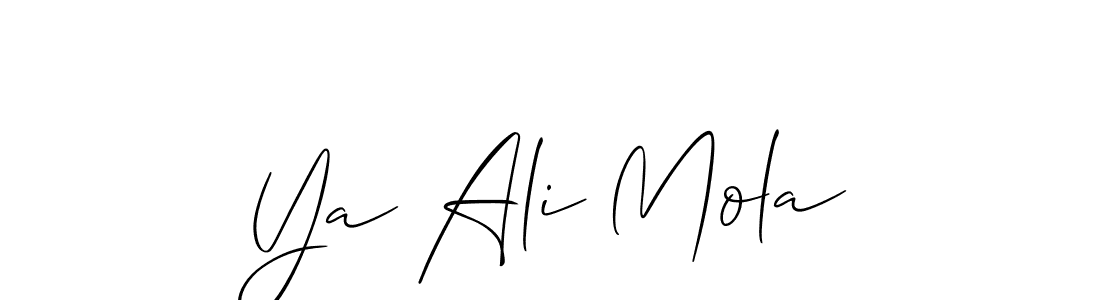 Similarly Allison_Script is the best handwritten signature design. Signature creator online .You can use it as an online autograph creator for name Ya Ali Mola. Ya Ali Mola signature style 2 images and pictures png