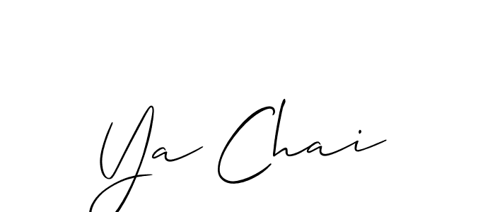 Design your own signature with our free online signature maker. With this signature software, you can create a handwritten (Allison_Script) signature for name Ya Chai. Ya Chai signature style 2 images and pictures png