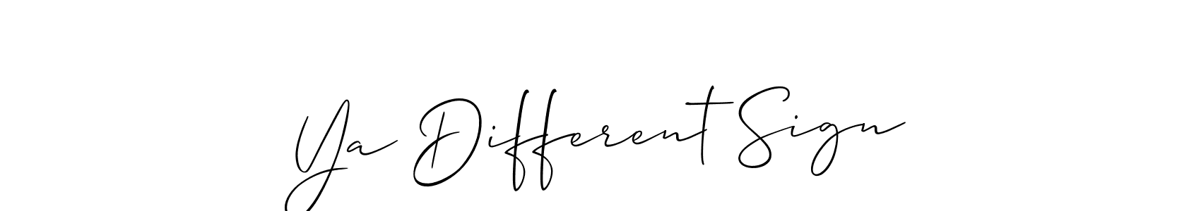 Use a signature maker to create a handwritten signature online. With this signature software, you can design (Allison_Script) your own signature for name Ya Different Sign. Ya Different Sign signature style 2 images and pictures png