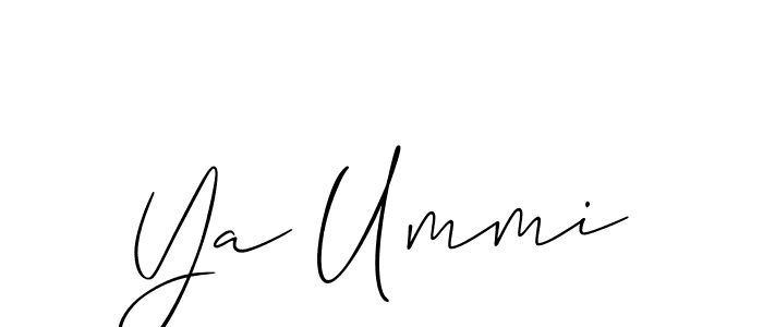The best way (Allison_Script) to make a short signature is to pick only two or three words in your name. The name Ya Ummi include a total of six letters. For converting this name. Ya Ummi signature style 2 images and pictures png