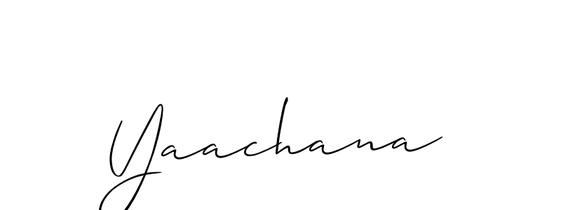 Create a beautiful signature design for name Yaachana. With this signature (Allison_Script) fonts, you can make a handwritten signature for free. Yaachana signature style 2 images and pictures png