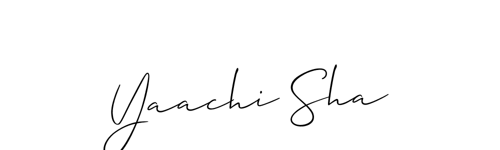Allison_Script is a professional signature style that is perfect for those who want to add a touch of class to their signature. It is also a great choice for those who want to make their signature more unique. Get Yaachi Sha name to fancy signature for free. Yaachi Sha signature style 2 images and pictures png