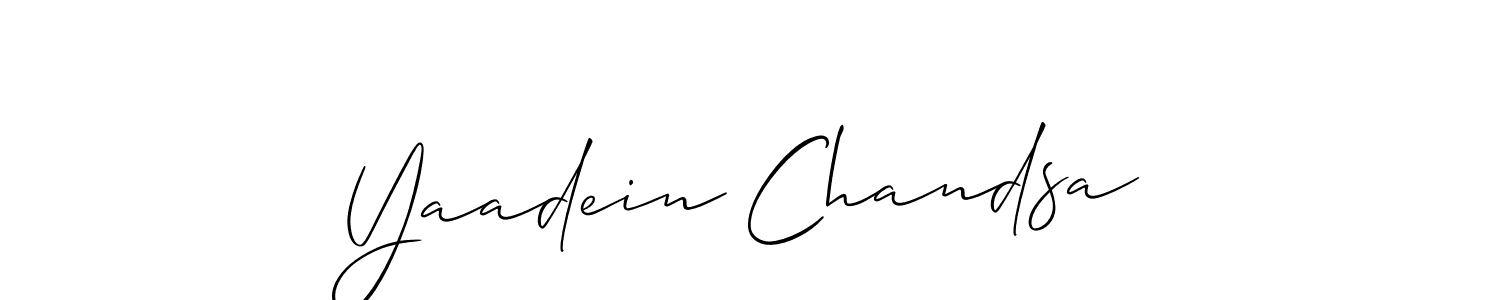 if you are searching for the best signature style for your name Yaadein Chandsa. so please give up your signature search. here we have designed multiple signature styles  using Allison_Script. Yaadein Chandsa signature style 2 images and pictures png