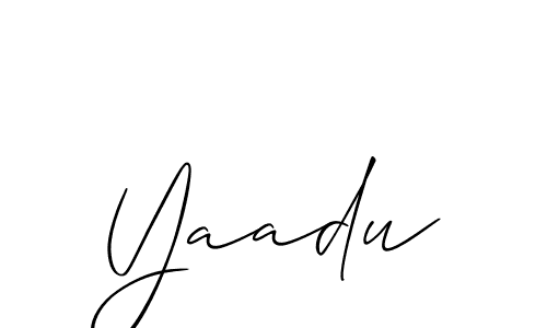 It looks lik you need a new signature style for name Yaadu. Design unique handwritten (Allison_Script) signature with our free signature maker in just a few clicks. Yaadu signature style 2 images and pictures png
