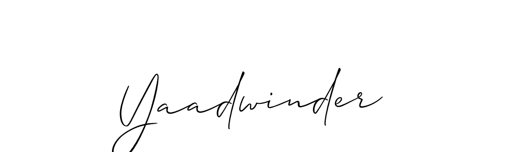 Design your own signature with our free online signature maker. With this signature software, you can create a handwritten (Allison_Script) signature for name Yaadwinder. Yaadwinder signature style 2 images and pictures png