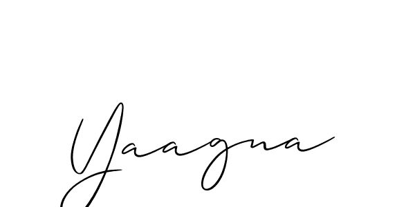 Make a beautiful signature design for name Yaagna. With this signature (Allison_Script) style, you can create a handwritten signature for free. Yaagna signature style 2 images and pictures png