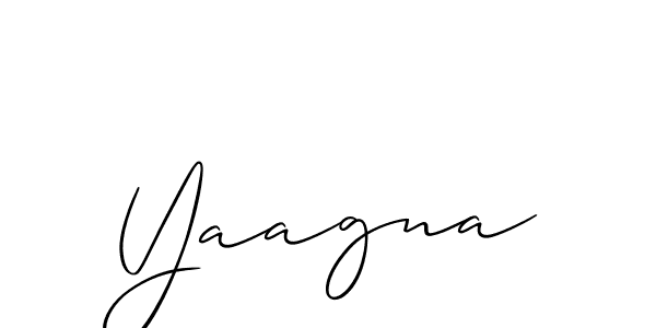 Create a beautiful signature design for name Yaagna. With this signature (Allison_Script) fonts, you can make a handwritten signature for free. Yaagna signature style 2 images and pictures png