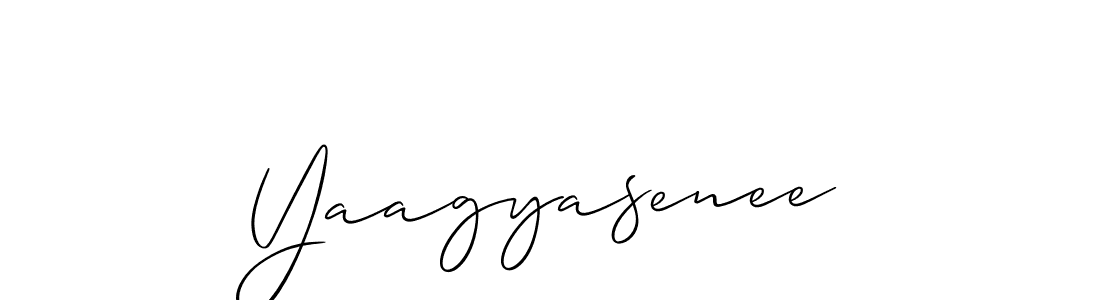 You should practise on your own different ways (Allison_Script) to write your name (Yaagyasenee) in signature. don't let someone else do it for you. Yaagyasenee signature style 2 images and pictures png