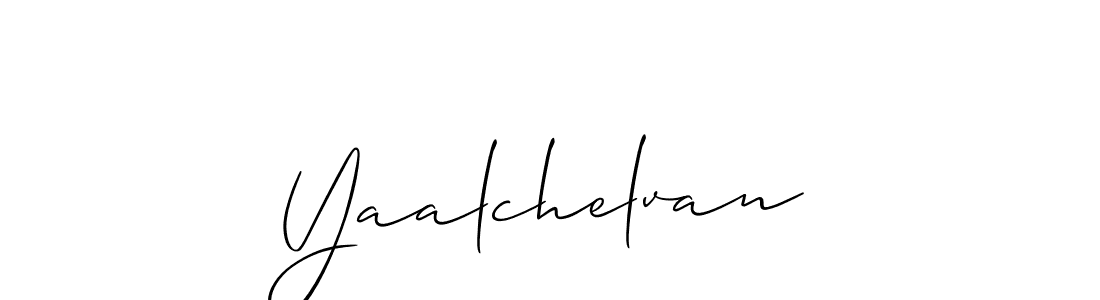 Make a beautiful signature design for name Yaalchelvan. With this signature (Allison_Script) style, you can create a handwritten signature for free. Yaalchelvan signature style 2 images and pictures png