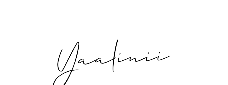 It looks lik you need a new signature style for name Yaalinii. Design unique handwritten (Allison_Script) signature with our free signature maker in just a few clicks. Yaalinii signature style 2 images and pictures png