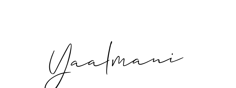 You can use this online signature creator to create a handwritten signature for the name Yaalmani. This is the best online autograph maker. Yaalmani signature style 2 images and pictures png