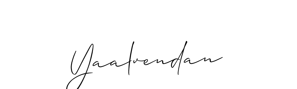 Create a beautiful signature design for name Yaalvendan. With this signature (Allison_Script) fonts, you can make a handwritten signature for free. Yaalvendan signature style 2 images and pictures png