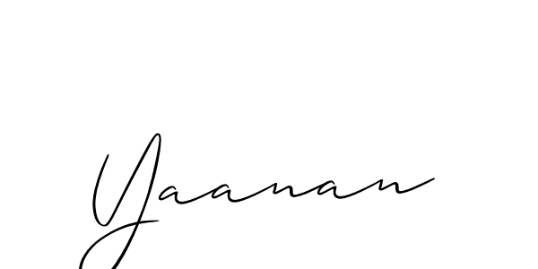 Create a beautiful signature design for name Yaanan. With this signature (Allison_Script) fonts, you can make a handwritten signature for free. Yaanan signature style 2 images and pictures png