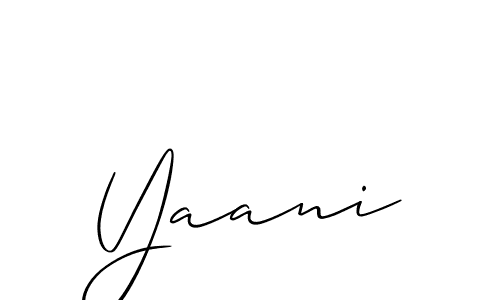 Design your own signature with our free online signature maker. With this signature software, you can create a handwritten (Allison_Script) signature for name Yaani. Yaani signature style 2 images and pictures png