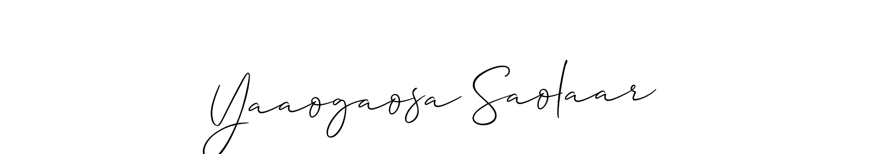 How to make Yaaogaosa Saolaar name signature. Use Allison_Script style for creating short signs online. This is the latest handwritten sign. Yaaogaosa Saolaar signature style 2 images and pictures png