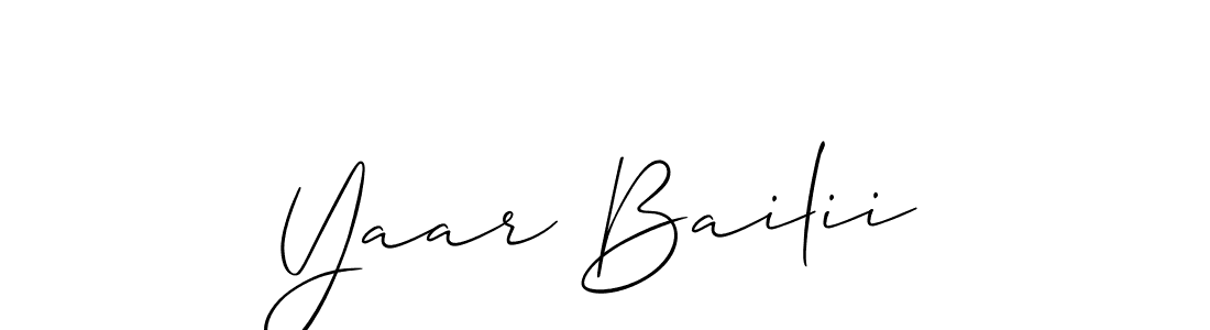if you are searching for the best signature style for your name Yaar Bailii. so please give up your signature search. here we have designed multiple signature styles  using Allison_Script. Yaar Bailii signature style 2 images and pictures png