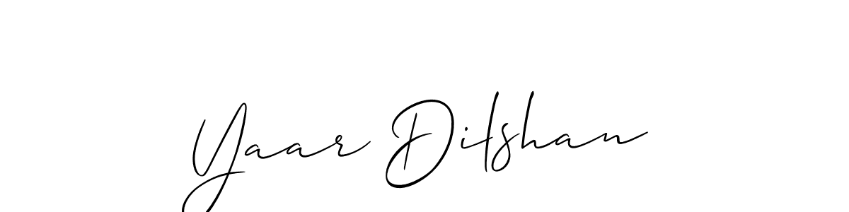 Also You can easily find your signature by using the search form. We will create Yaar Dilshan name handwritten signature images for you free of cost using Allison_Script sign style. Yaar Dilshan signature style 2 images and pictures png