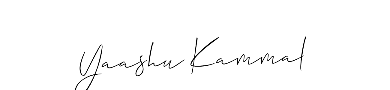 if you are searching for the best signature style for your name Yaashu Kammal. so please give up your signature search. here we have designed multiple signature styles  using Allison_Script. Yaashu Kammal signature style 2 images and pictures png