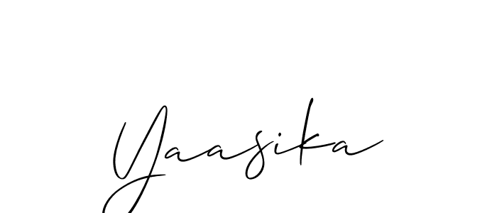 Also we have Yaasika name is the best signature style. Create professional handwritten signature collection using Allison_Script autograph style. Yaasika signature style 2 images and pictures png