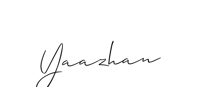 Design your own signature with our free online signature maker. With this signature software, you can create a handwritten (Allison_Script) signature for name Yaazhan. Yaazhan signature style 2 images and pictures png