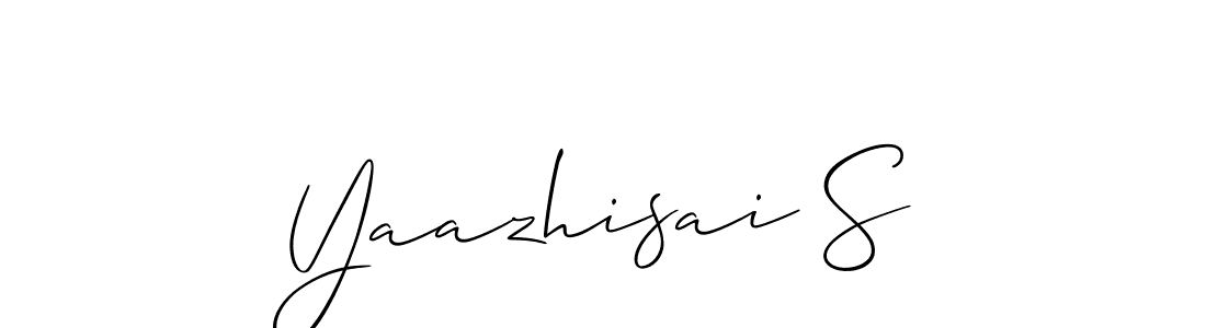 How to make Yaazhisai S signature? Allison_Script is a professional autograph style. Create handwritten signature for Yaazhisai S name. Yaazhisai S signature style 2 images and pictures png