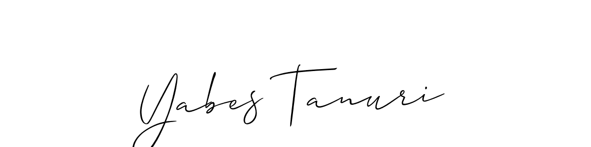 Design your own signature with our free online signature maker. With this signature software, you can create a handwritten (Allison_Script) signature for name Yabes Tanuri. Yabes Tanuri signature style 2 images and pictures png