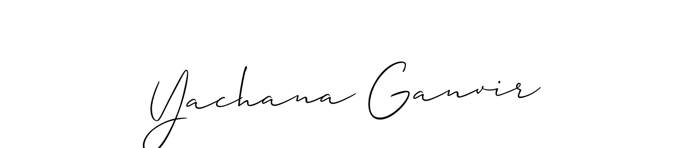 It looks lik you need a new signature style for name Yachana Ganvir. Design unique handwritten (Allison_Script) signature with our free signature maker in just a few clicks. Yachana Ganvir signature style 2 images and pictures png