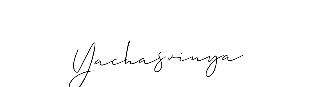 Create a beautiful signature design for name Yachasvinya. With this signature (Allison_Script) fonts, you can make a handwritten signature for free. Yachasvinya signature style 2 images and pictures png