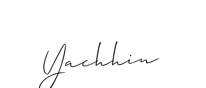 Design your own signature with our free online signature maker. With this signature software, you can create a handwritten (Allison_Script) signature for name Yachhin. Yachhin signature style 2 images and pictures png