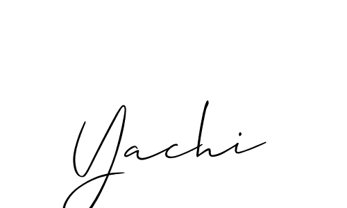 Make a beautiful signature design for name Yachi. With this signature (Allison_Script) style, you can create a handwritten signature for free. Yachi signature style 2 images and pictures png