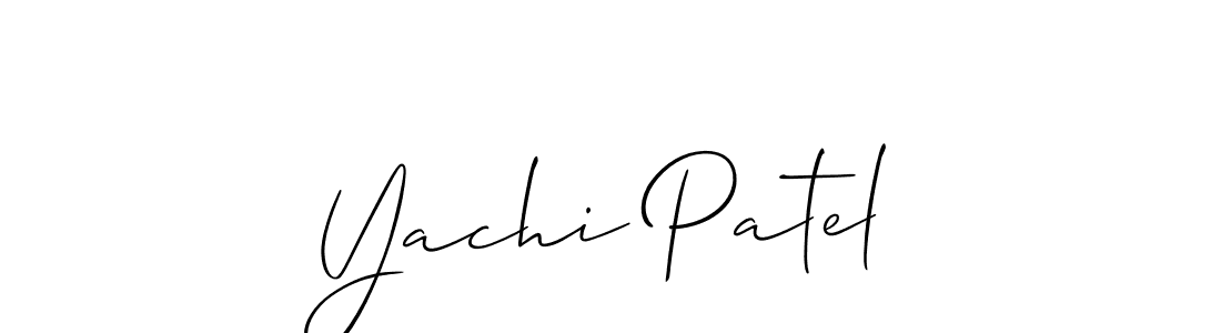 It looks lik you need a new signature style for name Yachi Patel. Design unique handwritten (Allison_Script) signature with our free signature maker in just a few clicks. Yachi Patel signature style 2 images and pictures png