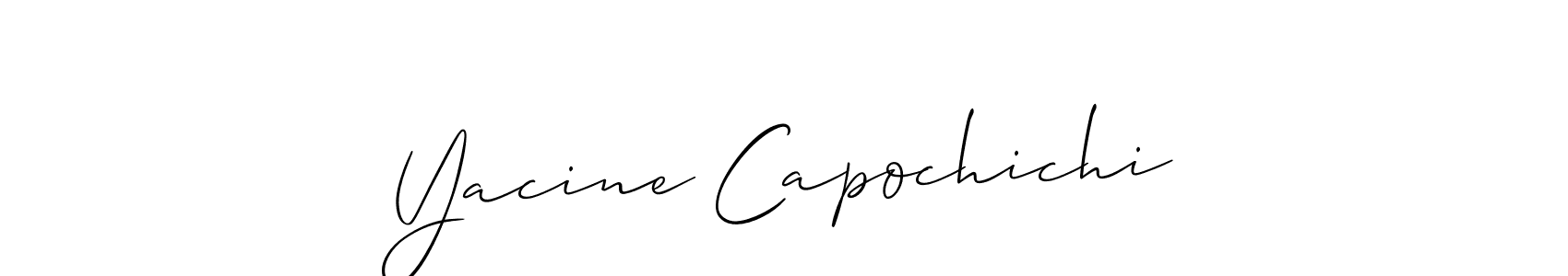 How to make Yacine Capochichi signature? Allison_Script is a professional autograph style. Create handwritten signature for Yacine Capochichi name. Yacine Capochichi signature style 2 images and pictures png