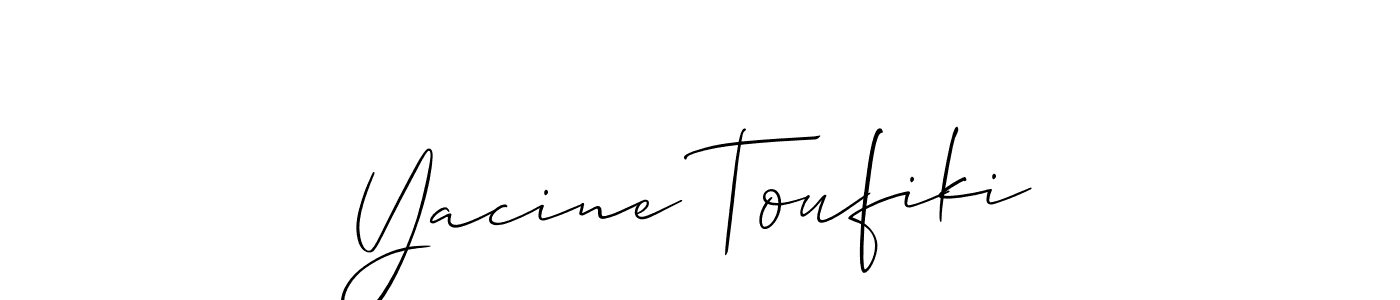 How to Draw Yacine Toufiki signature style? Allison_Script is a latest design signature styles for name Yacine Toufiki. Yacine Toufiki signature style 2 images and pictures png